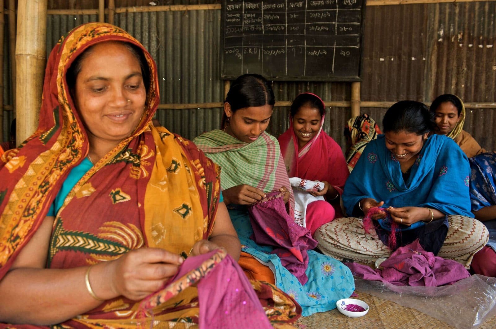 Rural women artisans of the Sundarbans at work